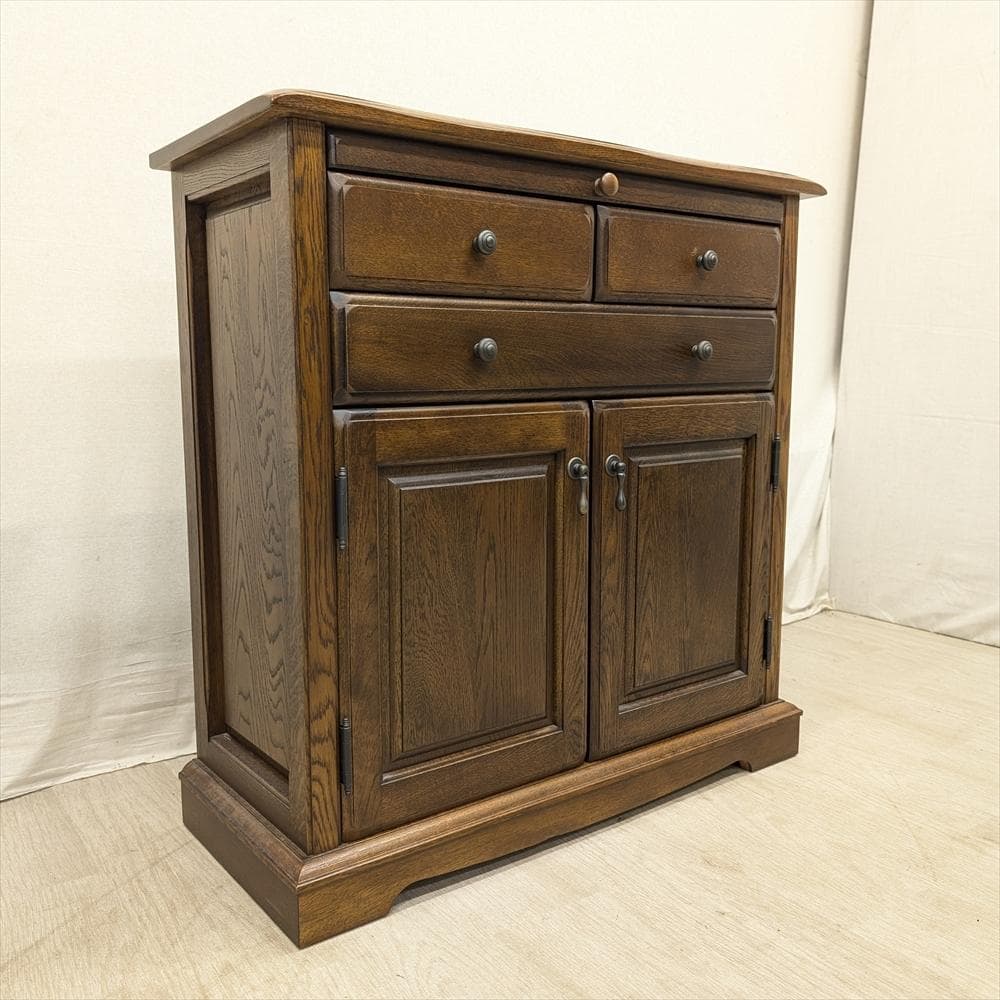 美品　えぞ民芸家具　コンソール　キャビネット　サイドボード　飾り棚　電話台　民藝