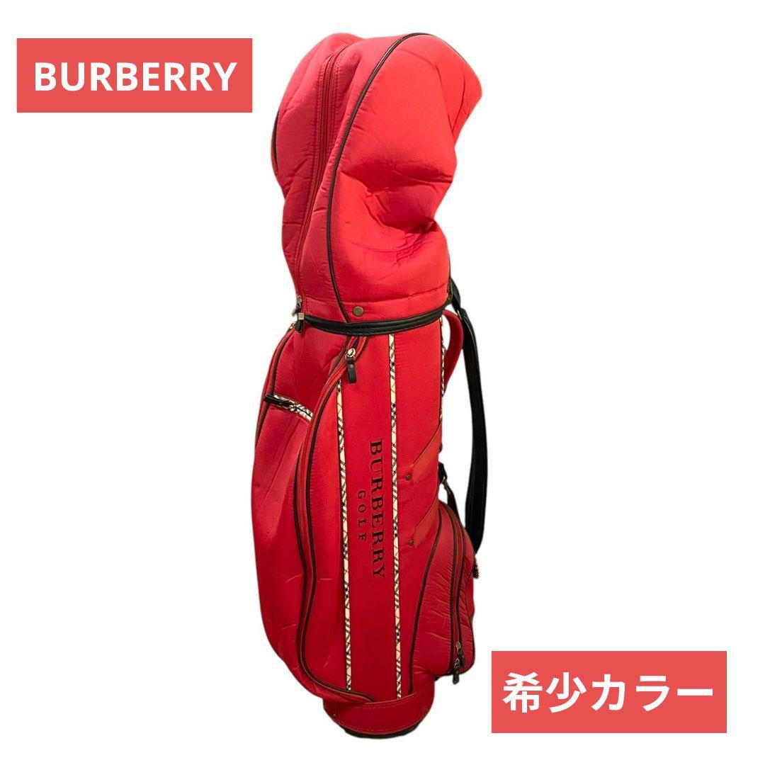 Y♪ Burberry Golf バーバリー キャディバッグ 赤×ノバチェック