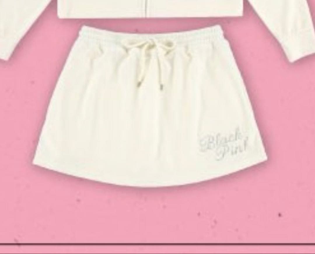 blackpink ベロアミニスカート　アイボリー　Lサイズ