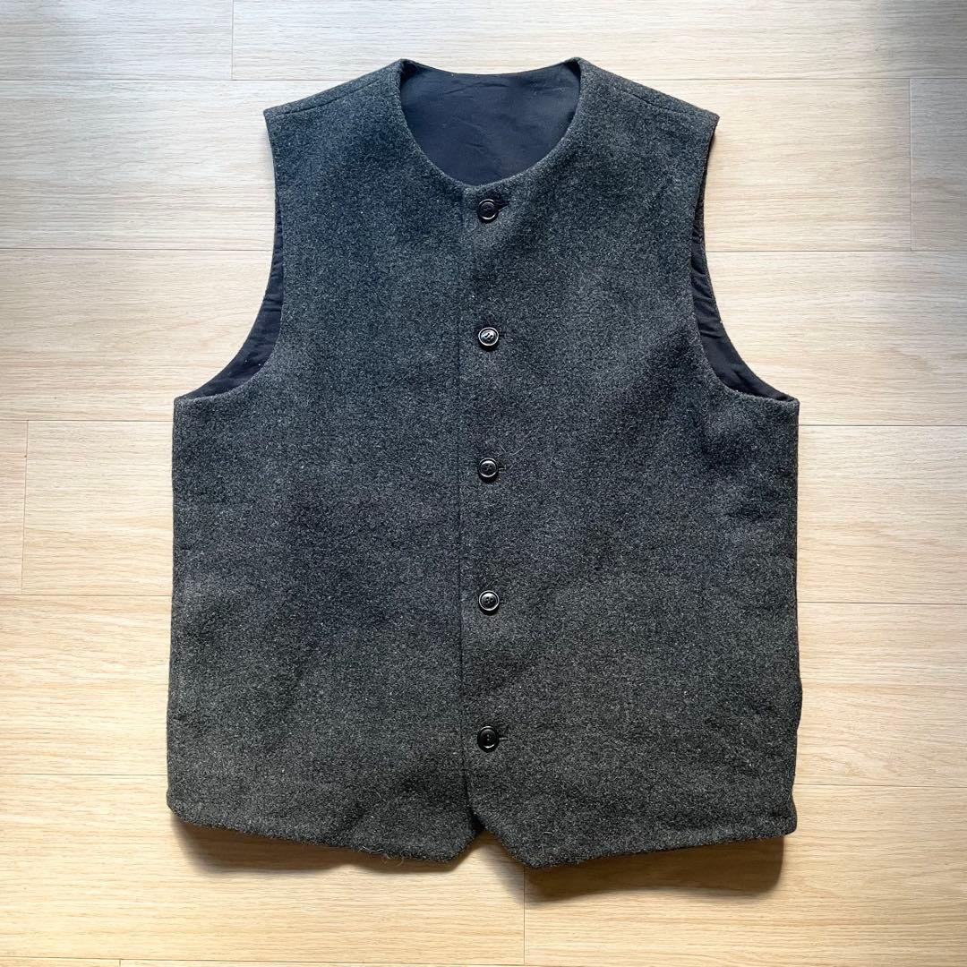 confect ウールモッサークルーネックベスト　グレー　チャコール　サイズ4