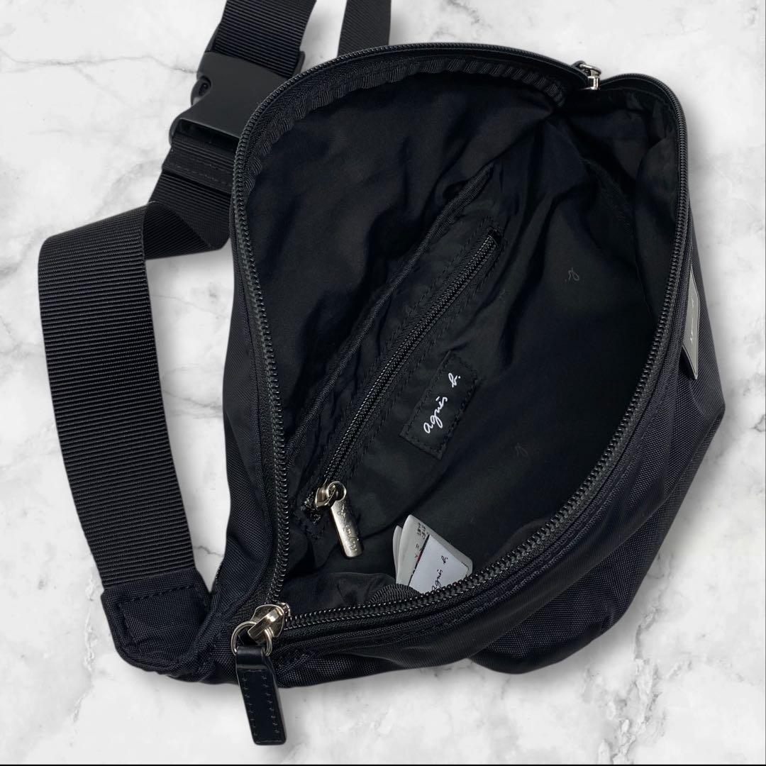 agnes b. ウエストポーチ バッグ ナイロン ブラック アニエスベー 黒