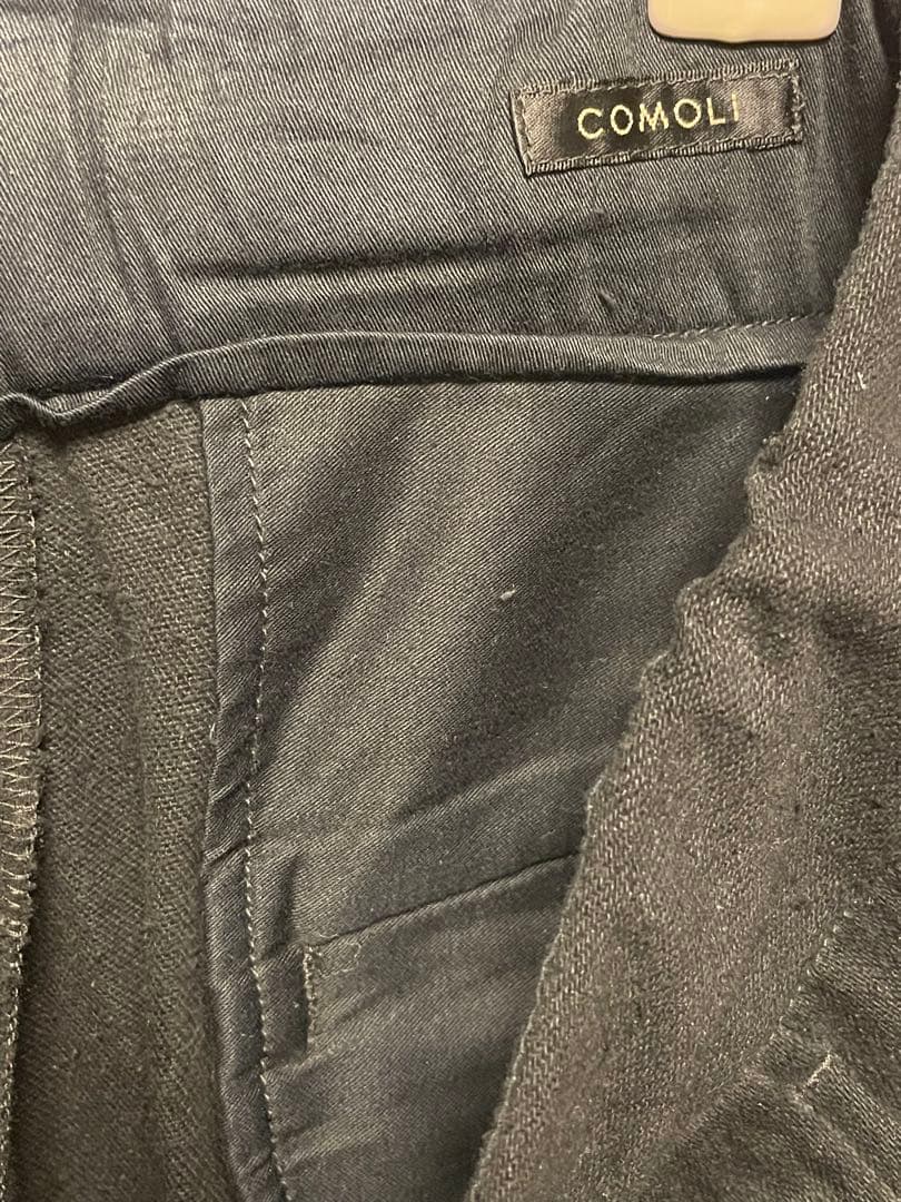 COMOLI シルクネップ ハーフパンツ 3 BLACK SILK100