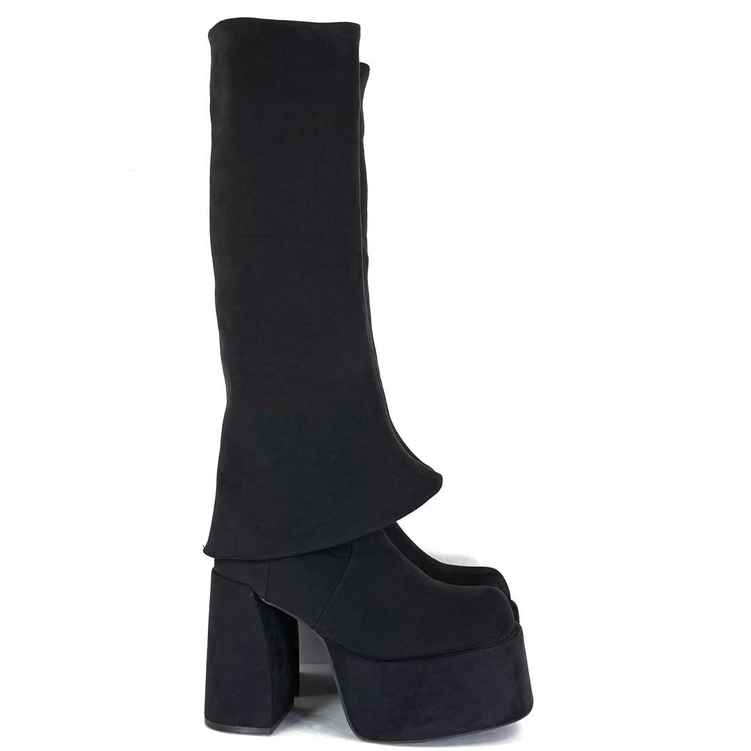 【EMODA】エモダ（23.5cm）ルーズフレアカバーフィットブーツ