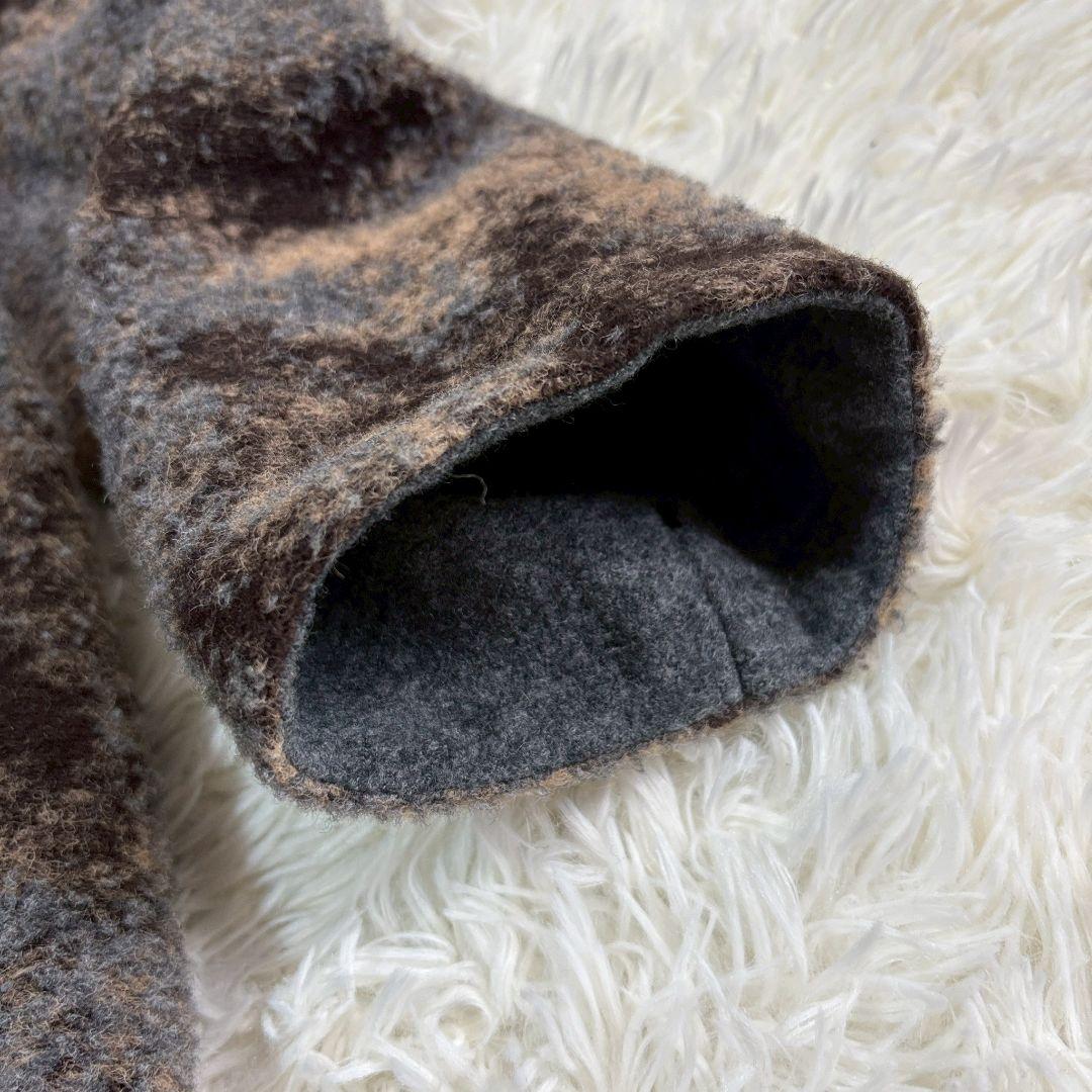 ジェニーギャルソン カモフラージュファーコート ブラウン フード付き a3722