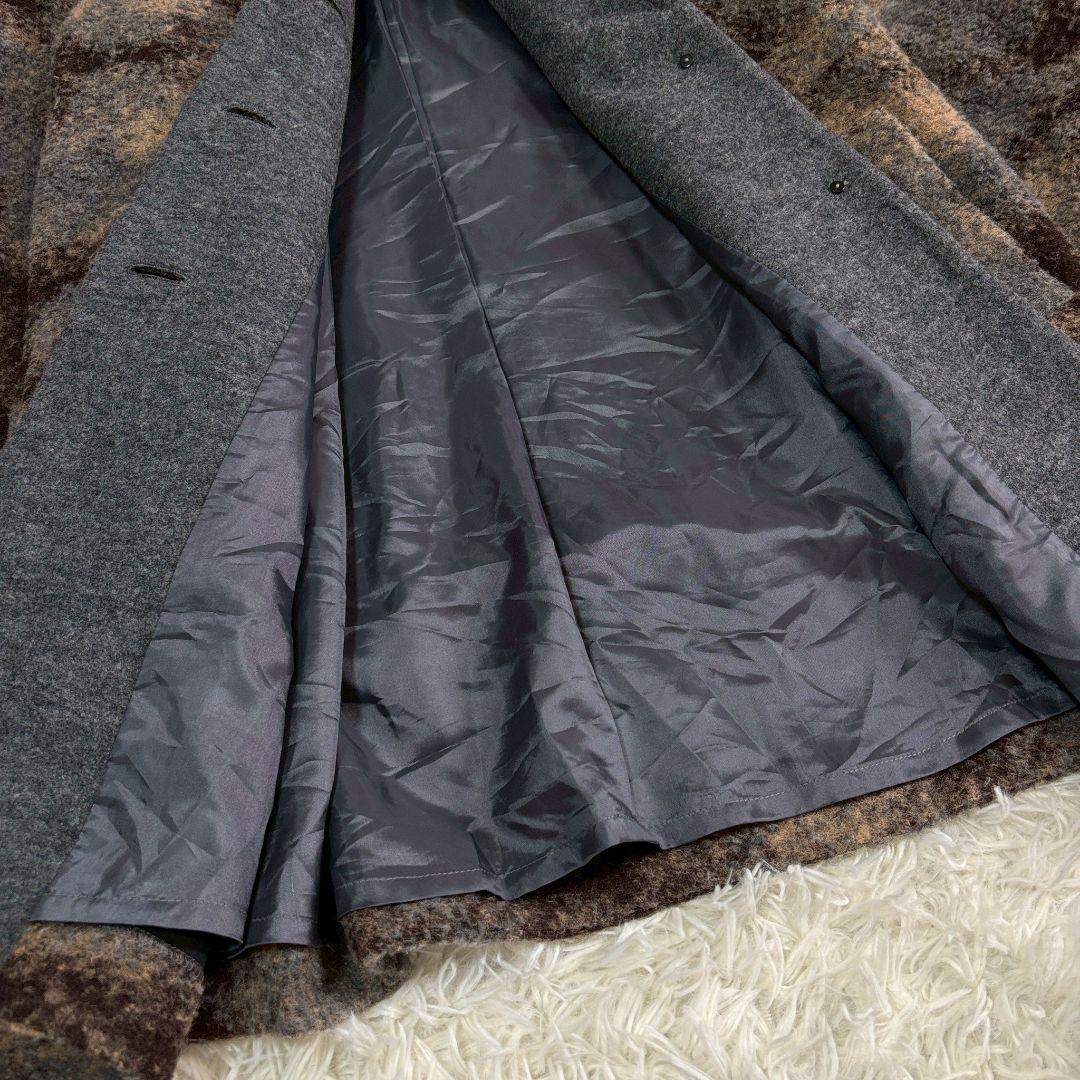 ジェニーギャルソン カモフラージュファーコート ブラウン フード付き a3722