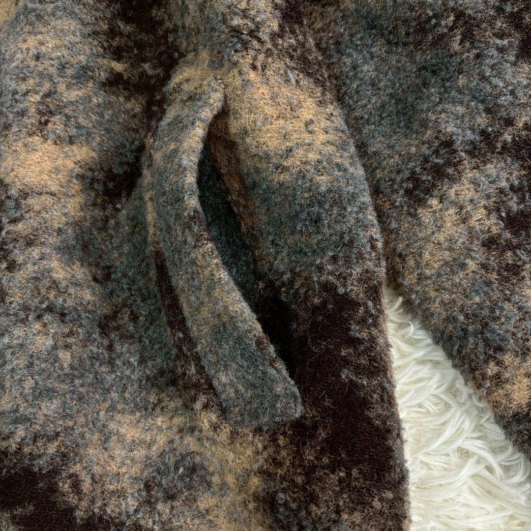 ジェニーギャルソン カモフラージュファーコート ブラウン フード付き a3722