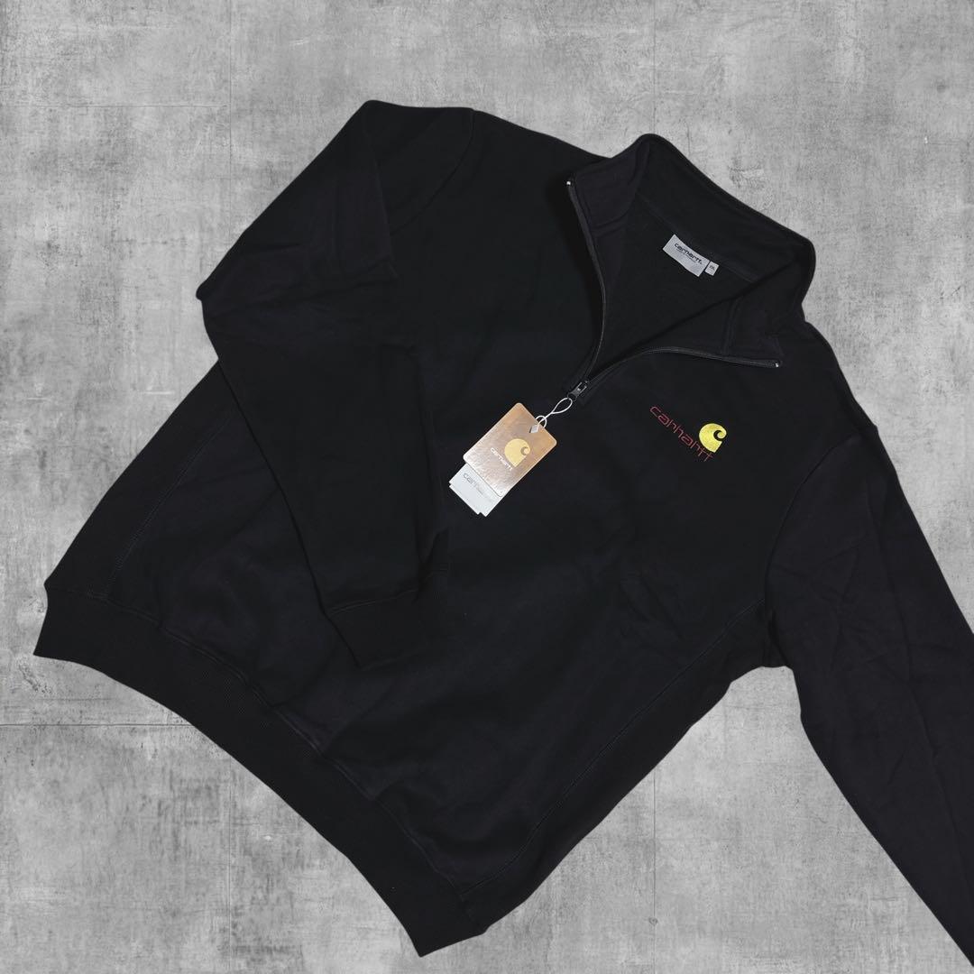 【新品タグ付】 Carhartt ハーフジップ XXL ブラック トレーナー