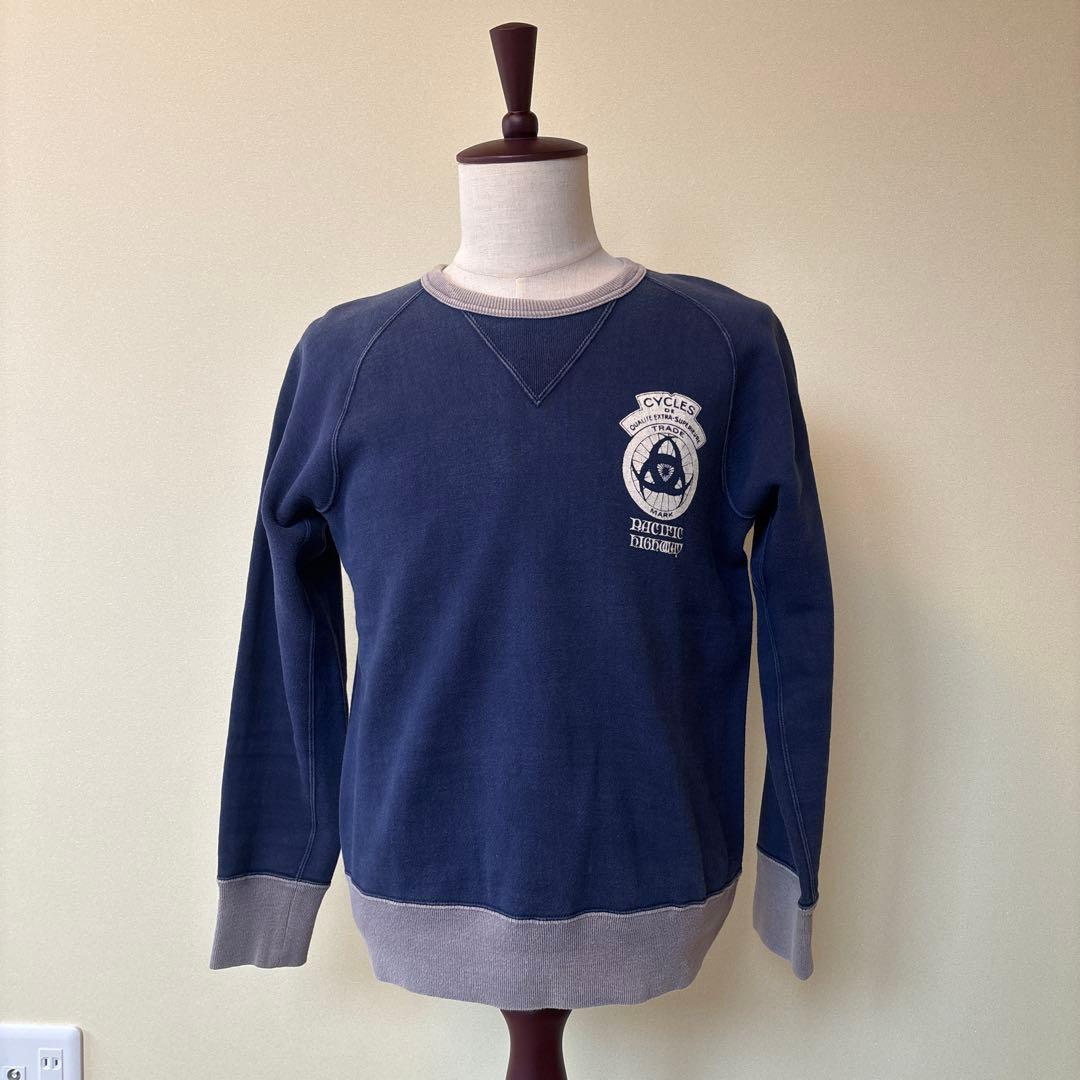 DELUXEWARE 両面プリント スウェット ネイビー アメカジ　サイズL