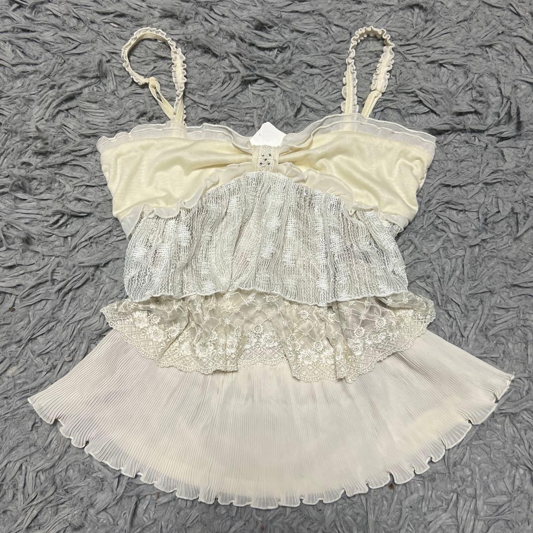 新品未使用　axes femme リボンフリルキャミソール　バレエコア　姫ギャル