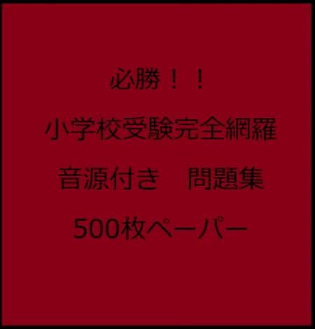 ★音源付き★思考力が高まる★小学校受験問題★ペーパー５００★完全網羅