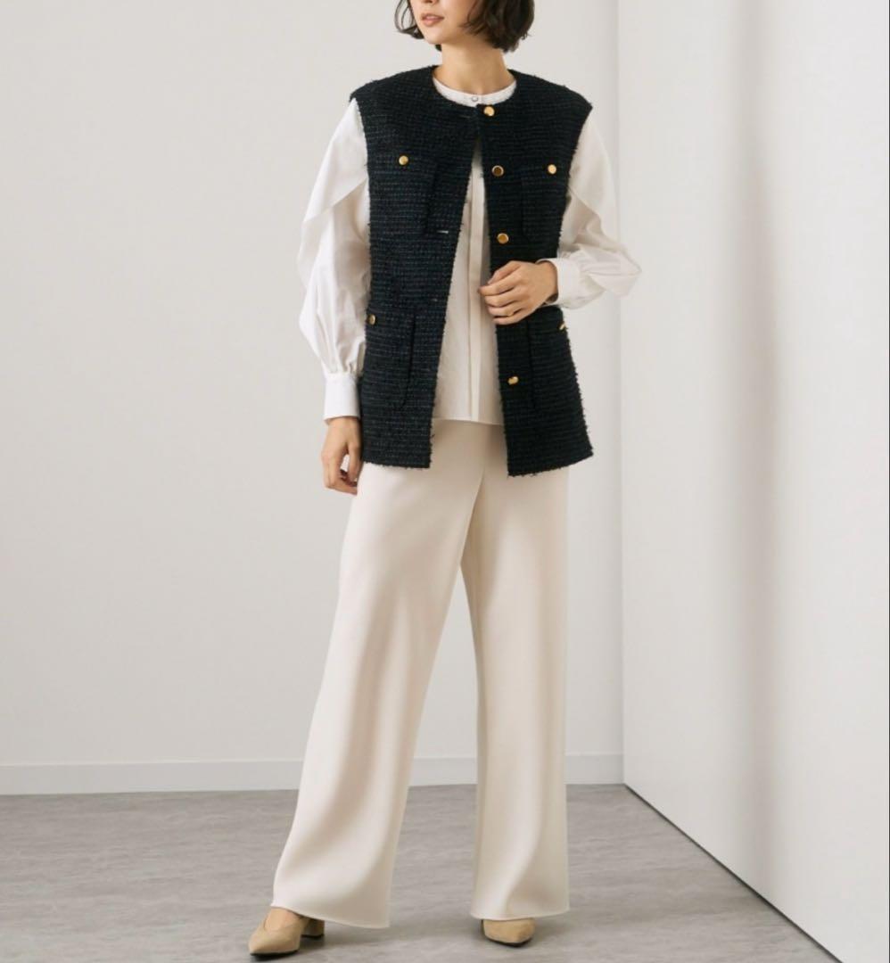 【お値下げ不可】カラミウールツイードポケットジレ ANAYI アナイ