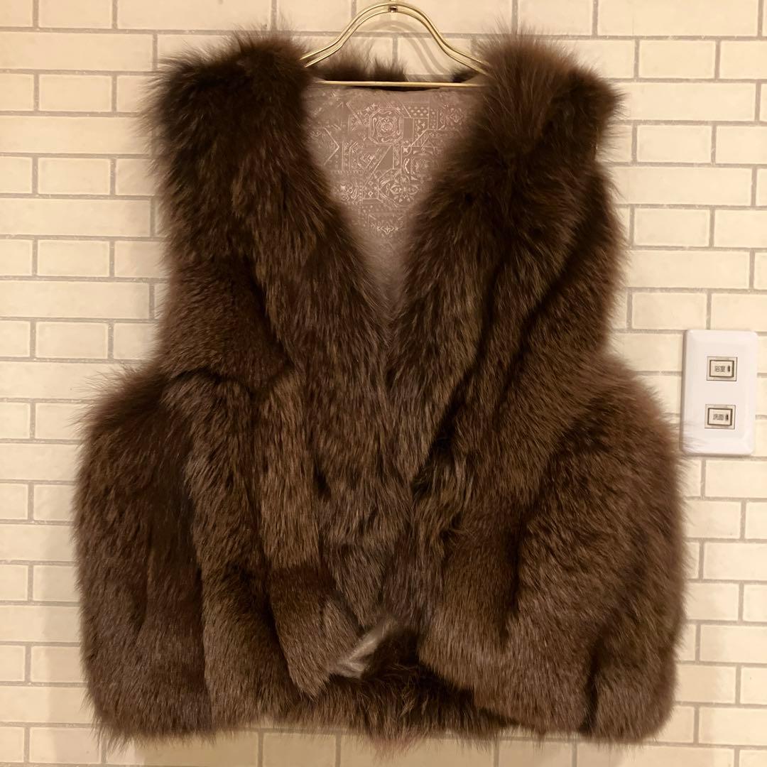 ❤️超美品❤️ブラウン毛皮ベスト　リアルファー ・フォックスベスト