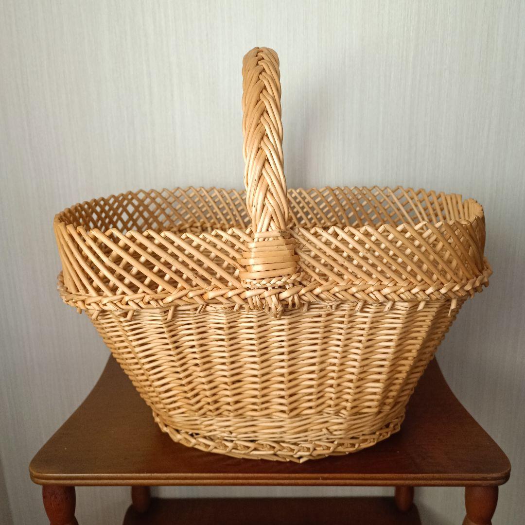 キャトルセゾン フランス 柳 バスケット カゴ パニエ 希少レア 蚤の市 古道具