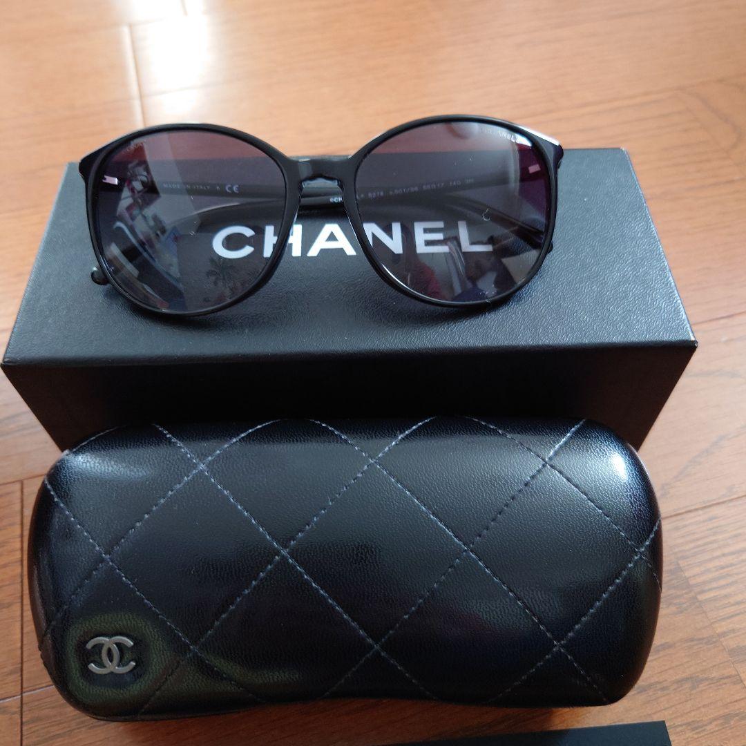 CHANEL ブラック サングラス ケース、箱付き