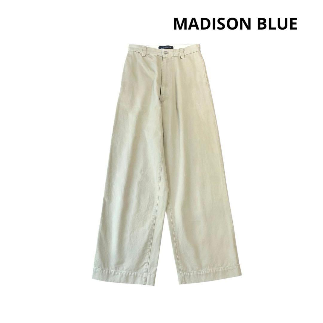 極美品✨マディソンブルー チノパン ハイウエストパンツ ワイド ベージュ 01