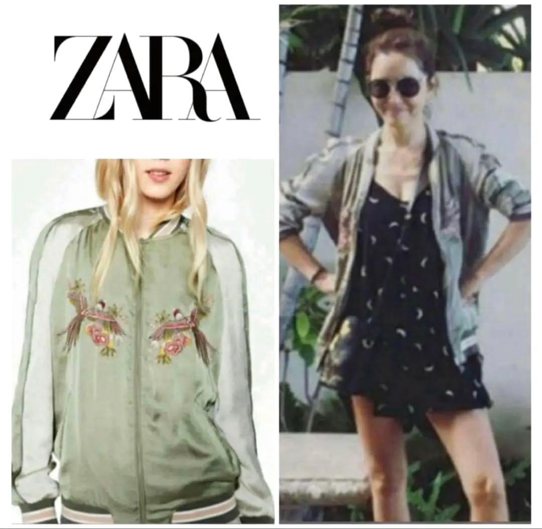 美品✨【ZARA】 梨花着用モデル 高級 スカジャン 鳳凰刺繍　サテン