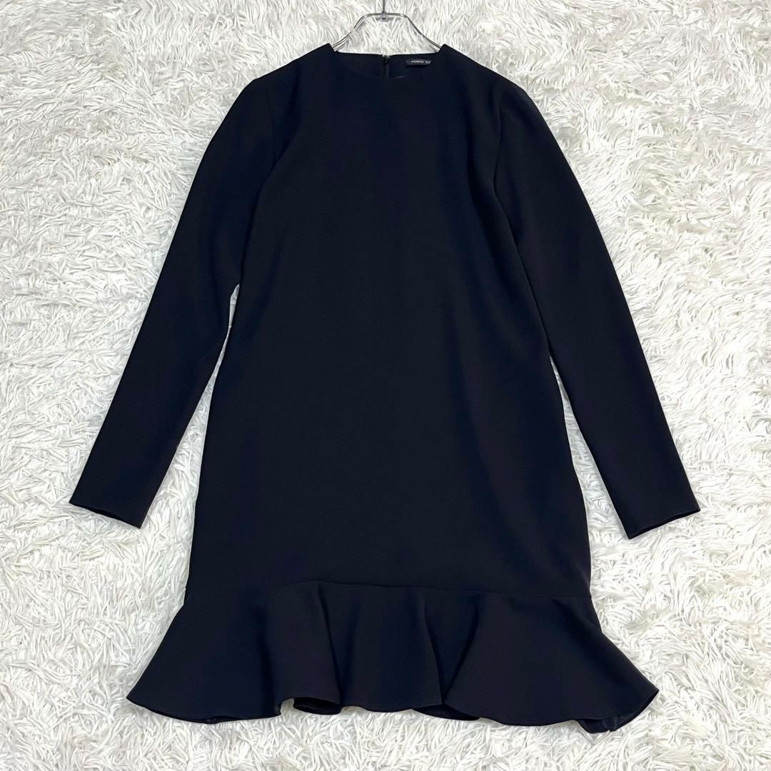 YOKOCHAN フロントフリルヘムワンピース ブラック Mサイズ