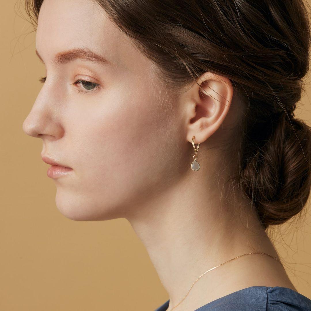 agete K10 マルチストーンピアスチャーム