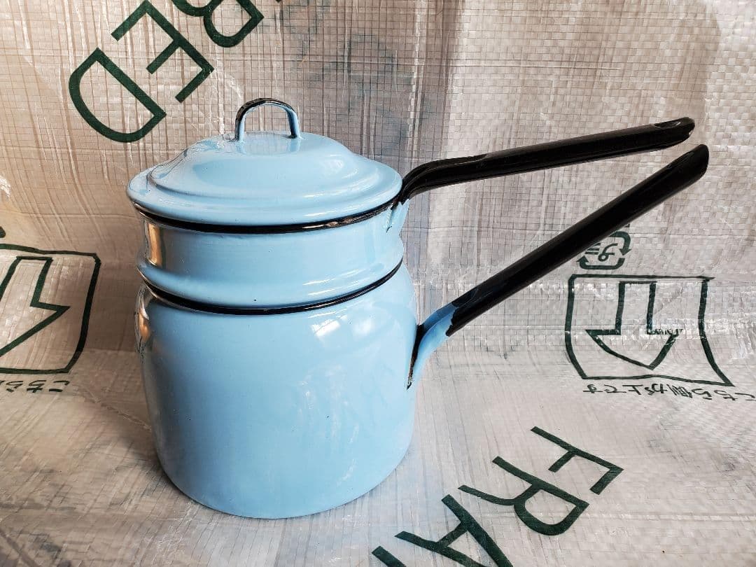 minimini　チェコスロバキア　ホーロー　ダブルボイラー