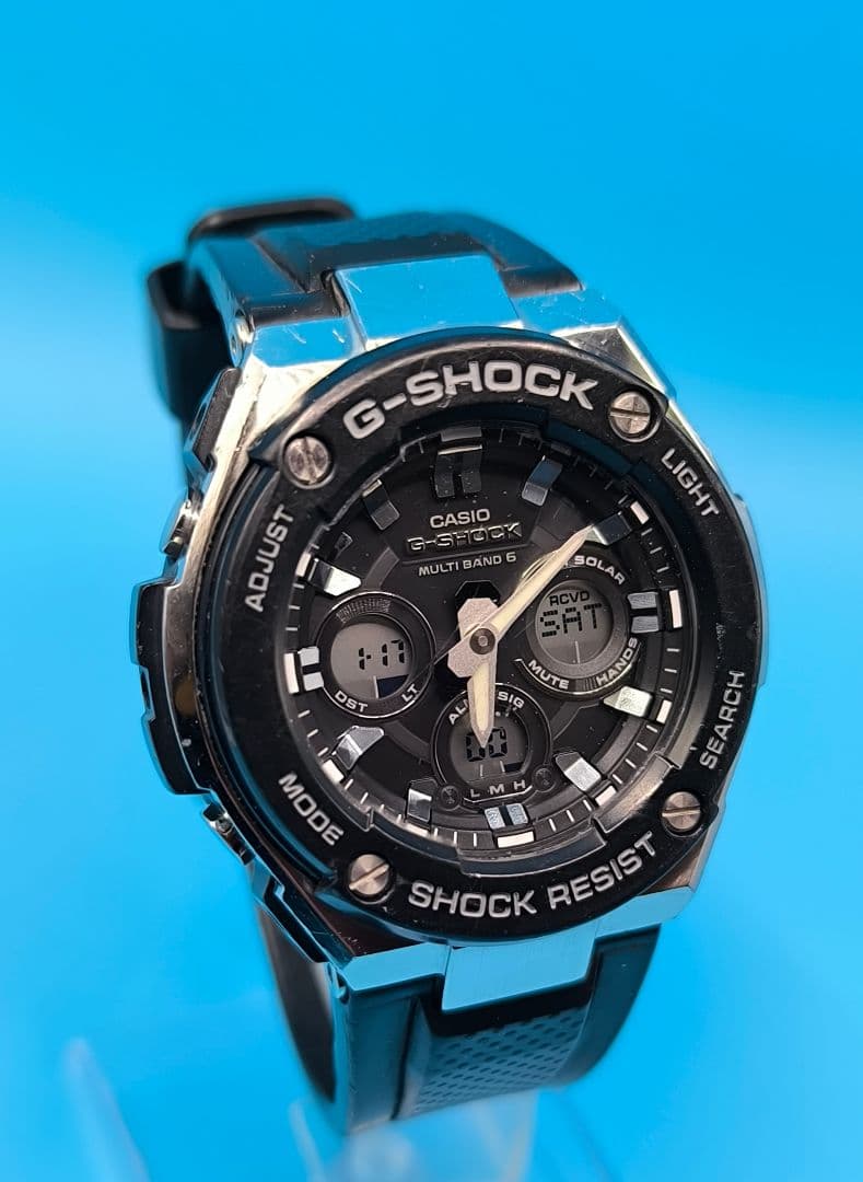 ジーショックG-STEEL 電波ソーラー GST-W300-1AJF ブラック