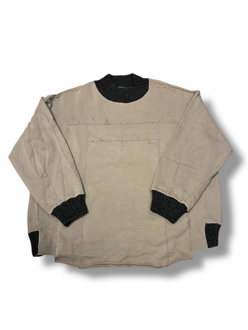 【19AW my beautiful landletニット切替スウェット】