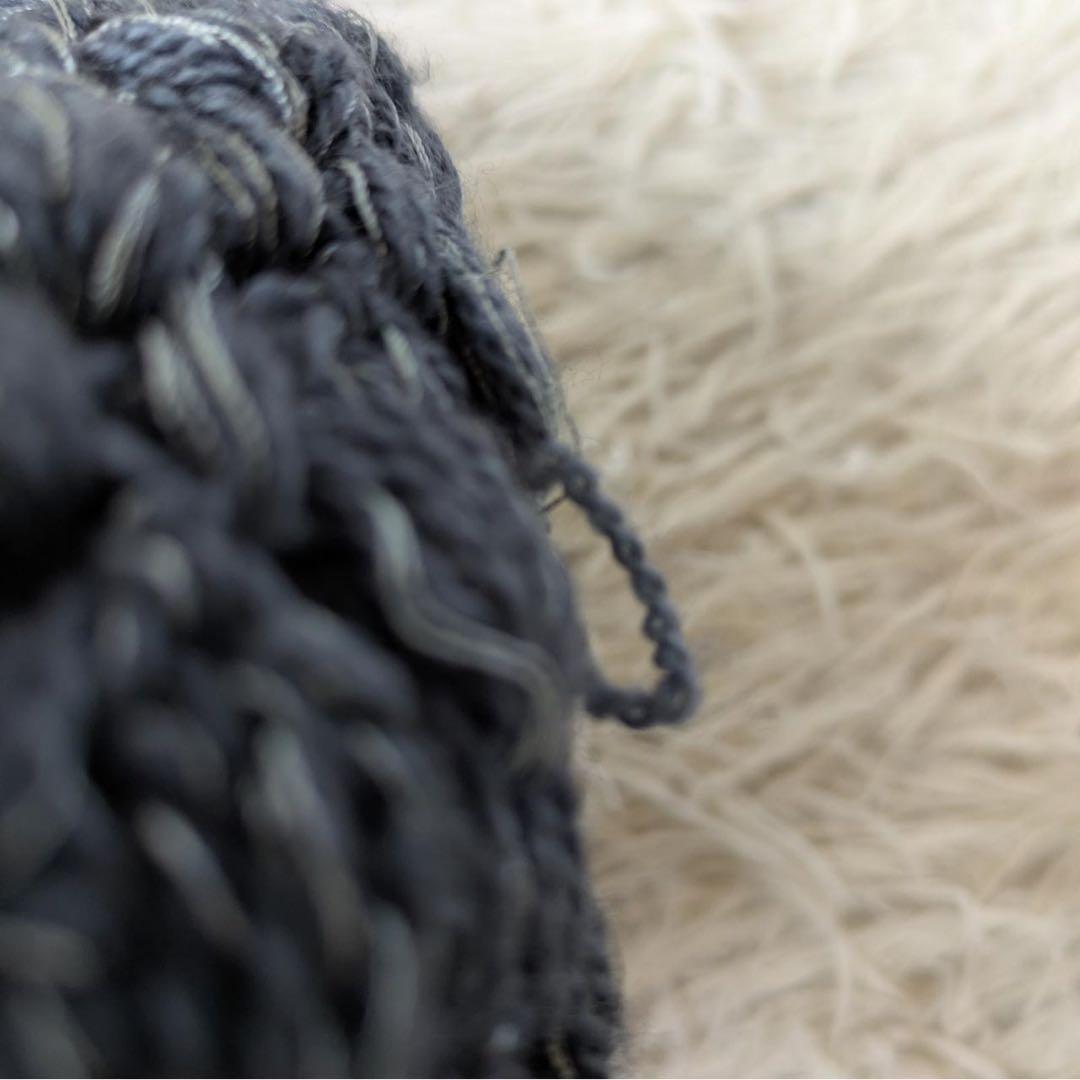 BUNON/ブノン　ハンドラッフルジレ（Gray）手編み　インド製　Free