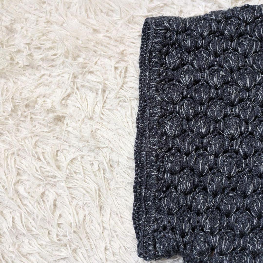 BUNON/ブノン　ハンドラッフルジレ（Gray）手編み　インド製　Free