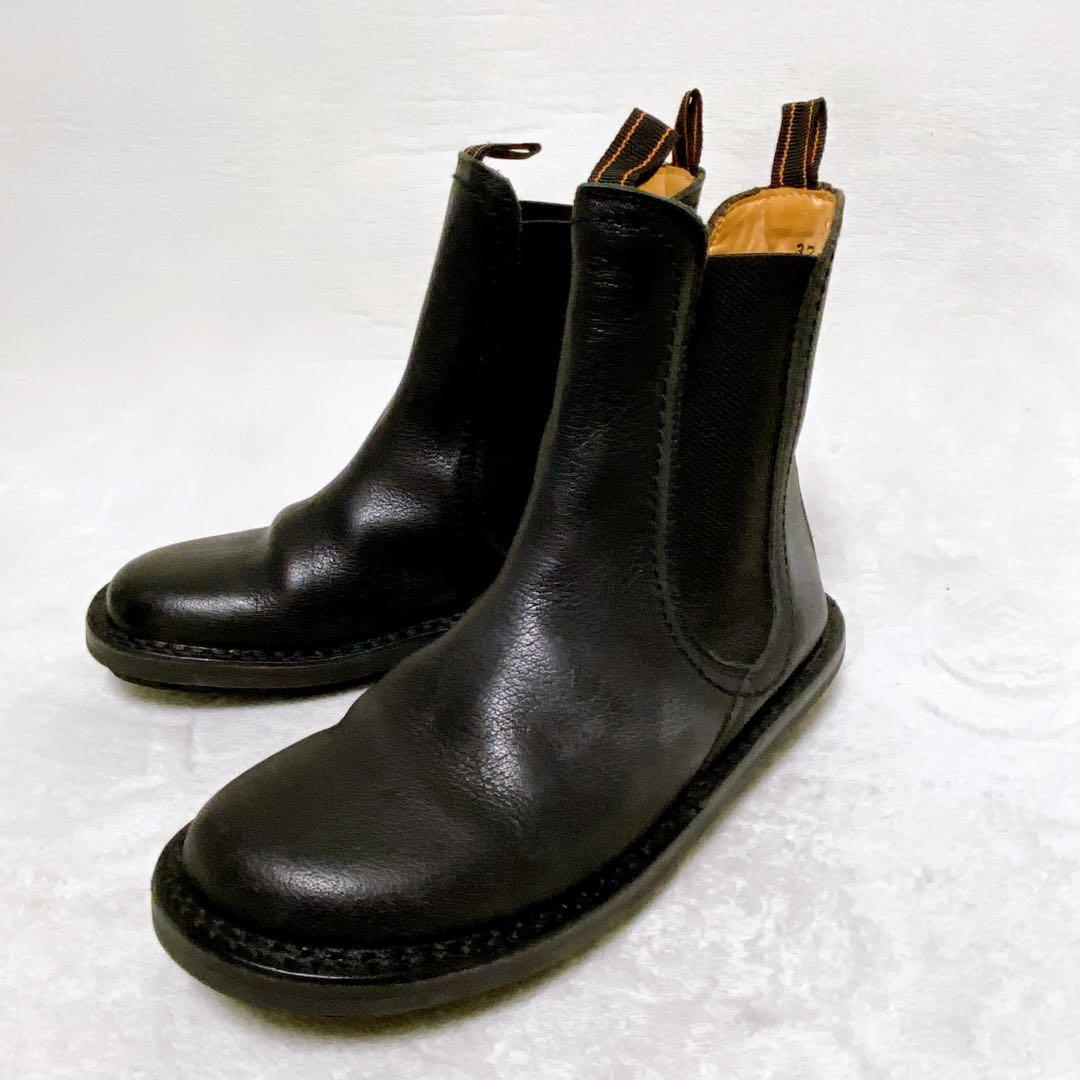 ま*ん様 美品　trippenトリッペン　サイドゴアブーツ　37　レザー　ブラッ