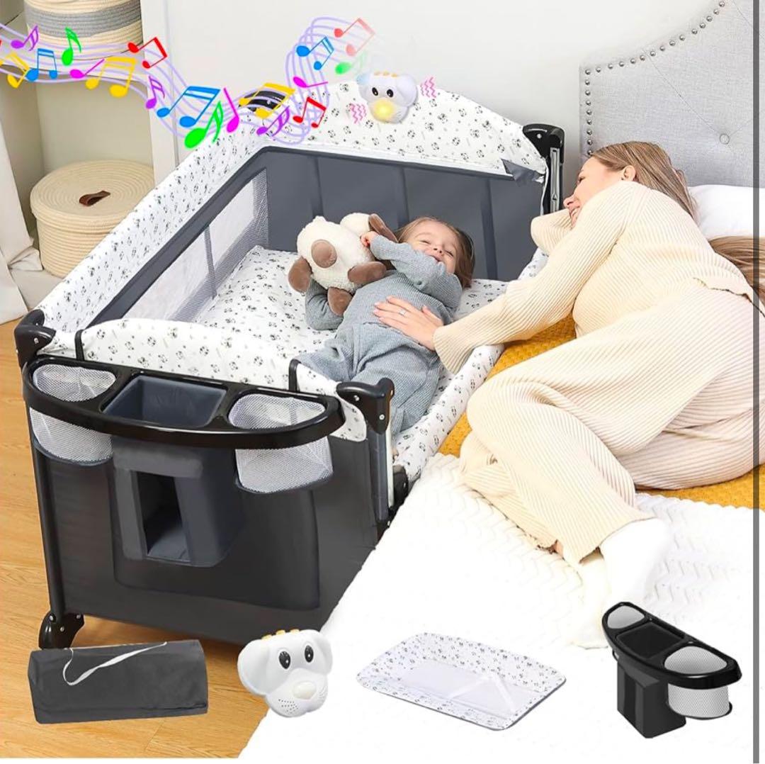 Donpemu ベビーベッド 110*70cm ベビーサークル 赤ちゃん 子供