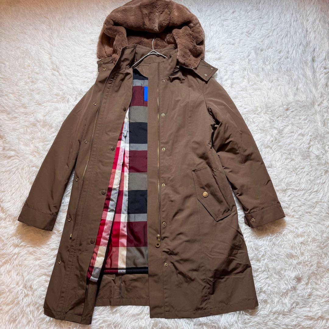 未使用級 ブルーレーベルクレストブリッジ モッズコート ファーフード ライナー付