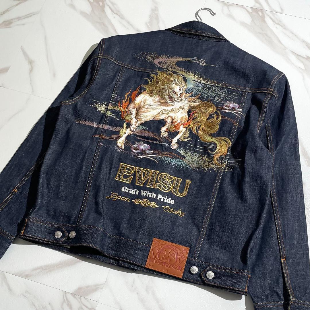 25ss　エヴィス EVISU　白沢刺繍　デニムジャケット　リラックスフィット