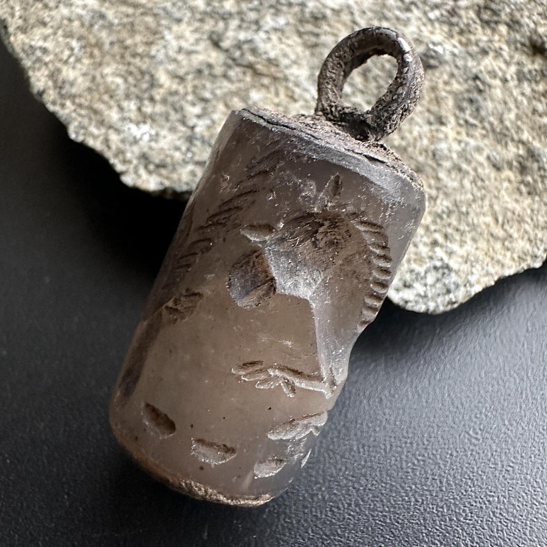 円筒印章 古代 メソポタミア文明 ヒッポカンポス 海馬 霊獣 スタンプ 1491