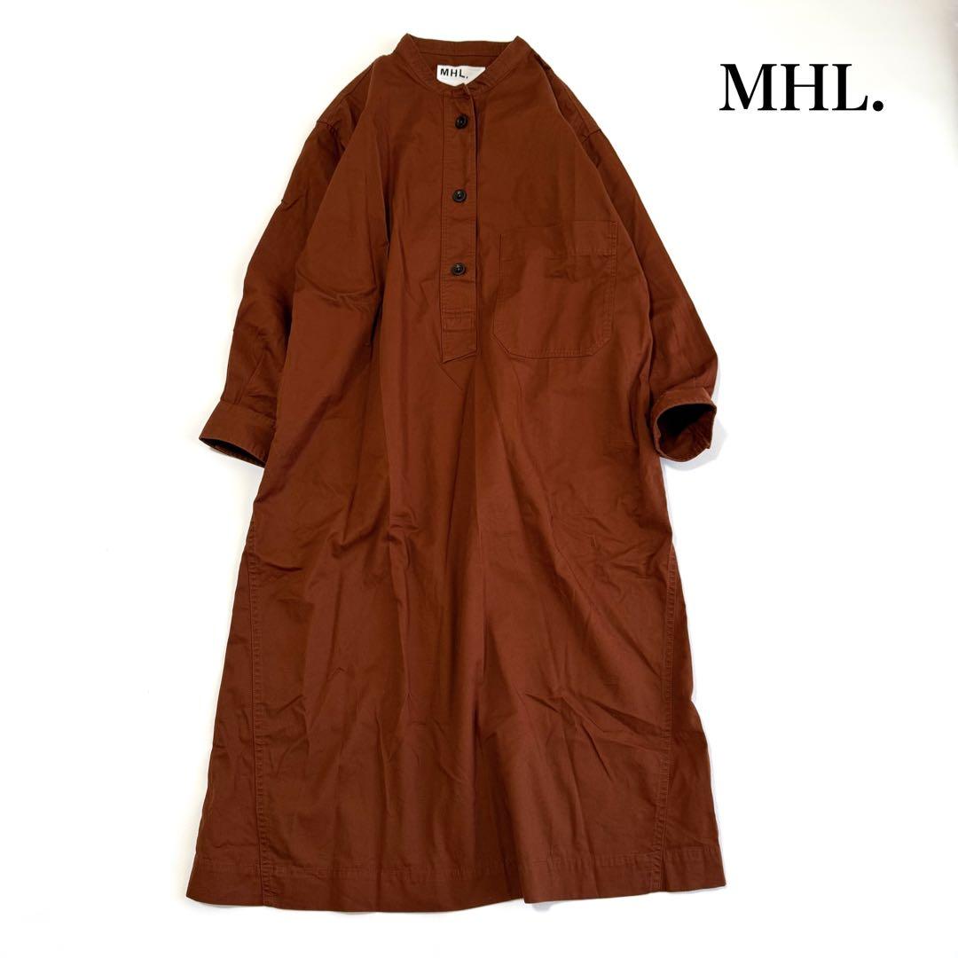 2024✨ MHL. SOFT DENSE COTTON バンドカラーワンピース