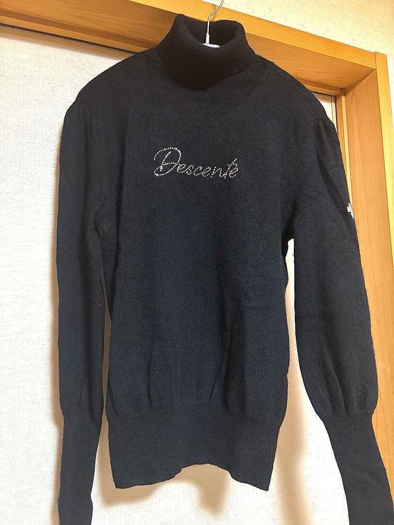 専用購入不可　DESCENTE LUXE 黒 カシミア　タートルネック セーター