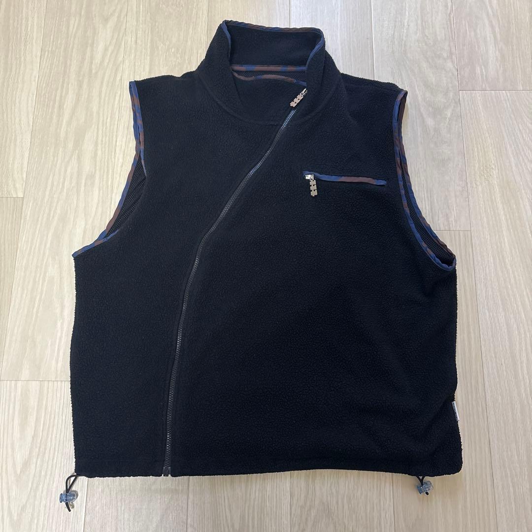 TTT MSW　23SS パイピングフリースベスト ブラック サイズM