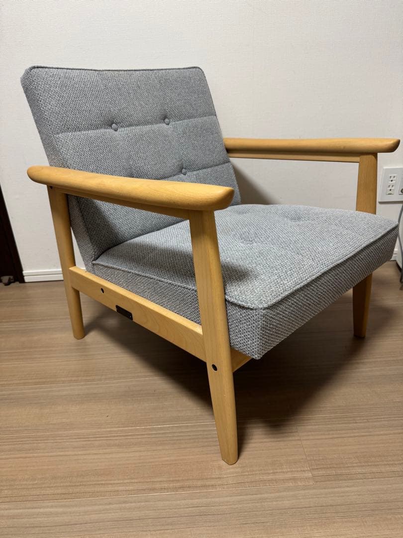 カリモク60 Kチェアー　1シーター　ミストグレー