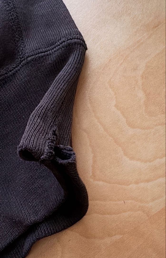 け*る様 90s usa製　ブラック　リバースウィーブ　目あり　ボロ　フェード