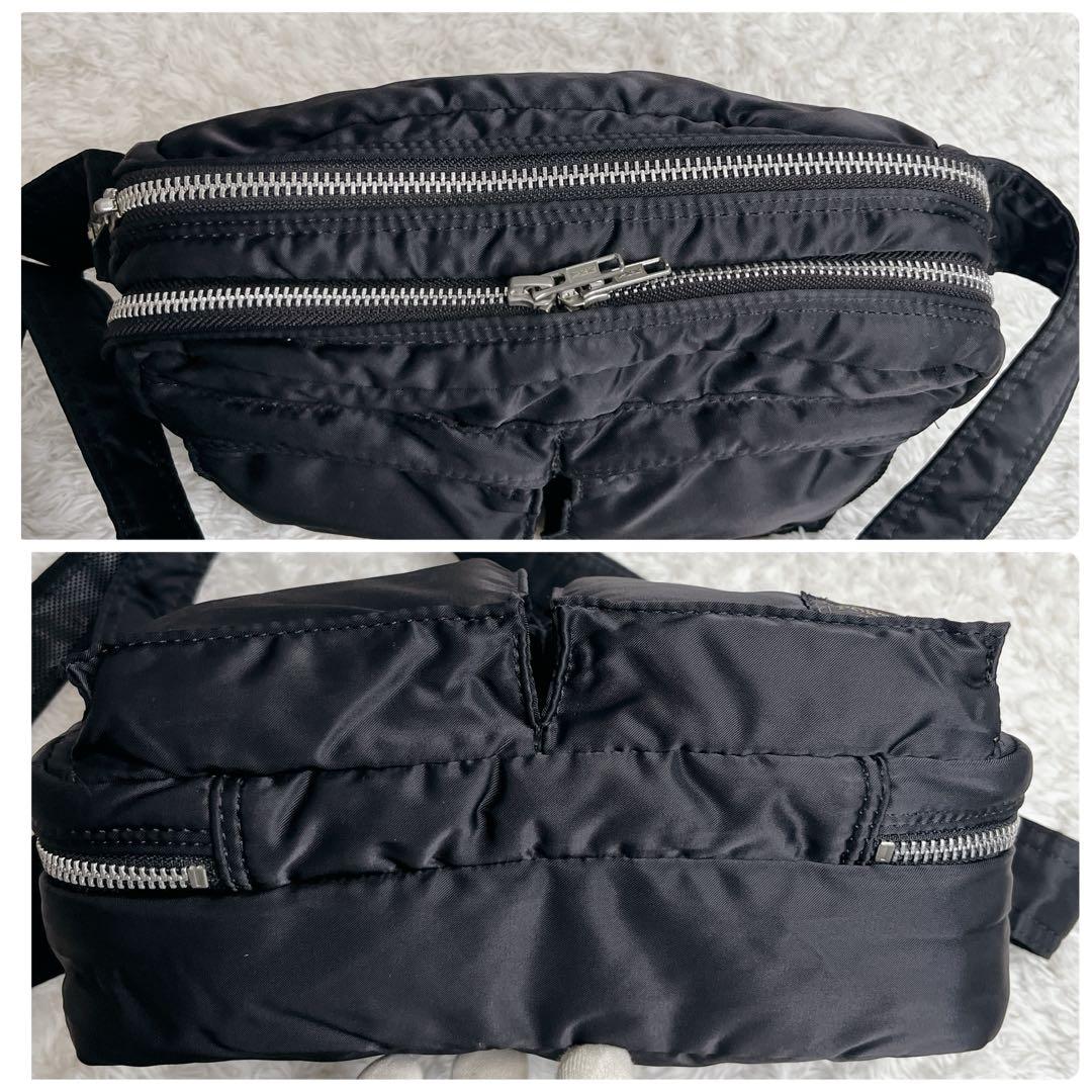 美品 ポーター タンカー 二層 ショルダーバッグ ブラック 肩がけ 黒 2室