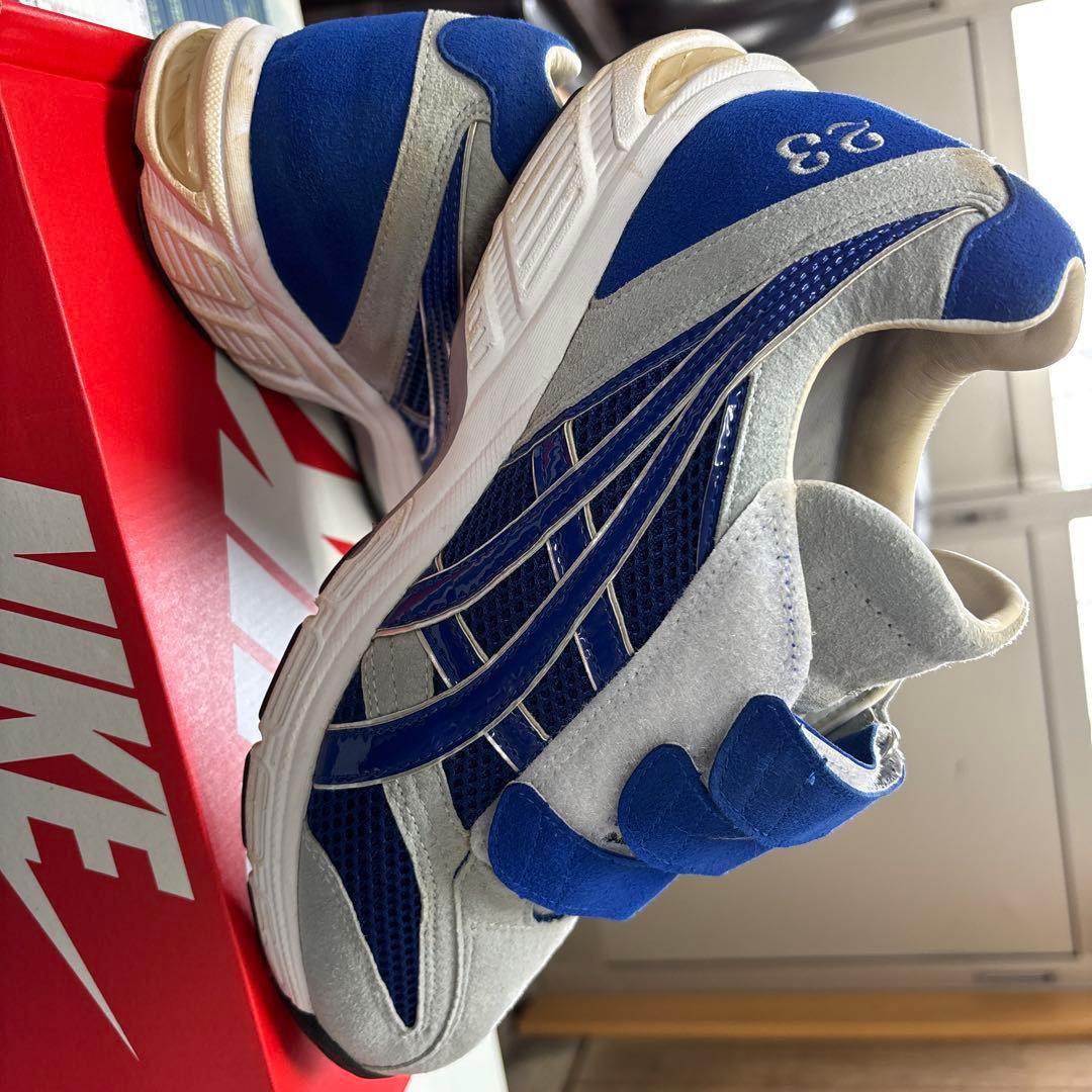 アシックスオーダーシューズ 青/灰色 ベルクロ