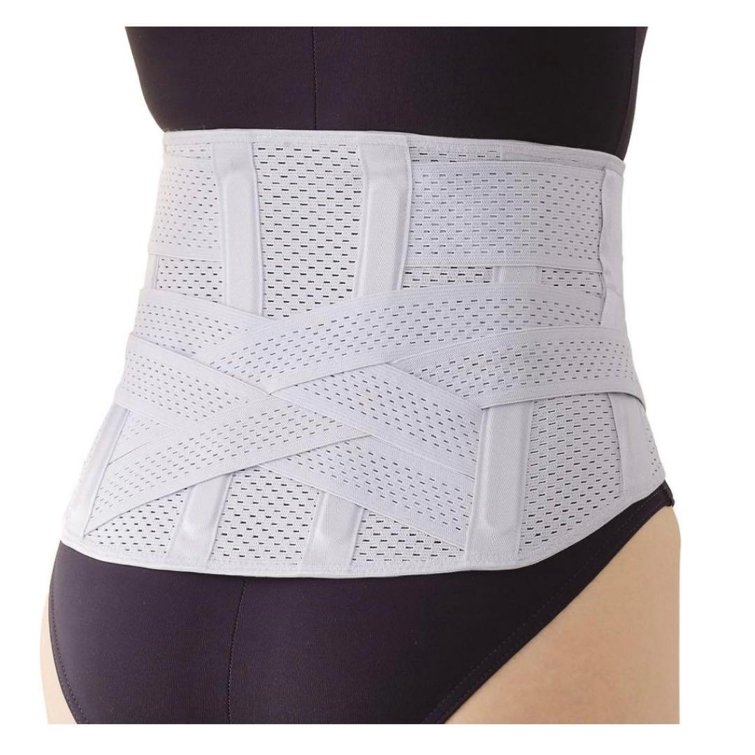 コルセット 腰椎サポーター グレー XL メッシュ生地 腰痛予防