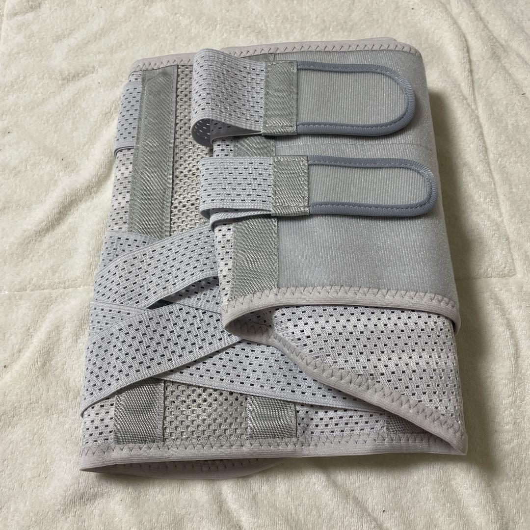 コルセット 腰椎サポーター グレー XL メッシュ生地 腰痛予防