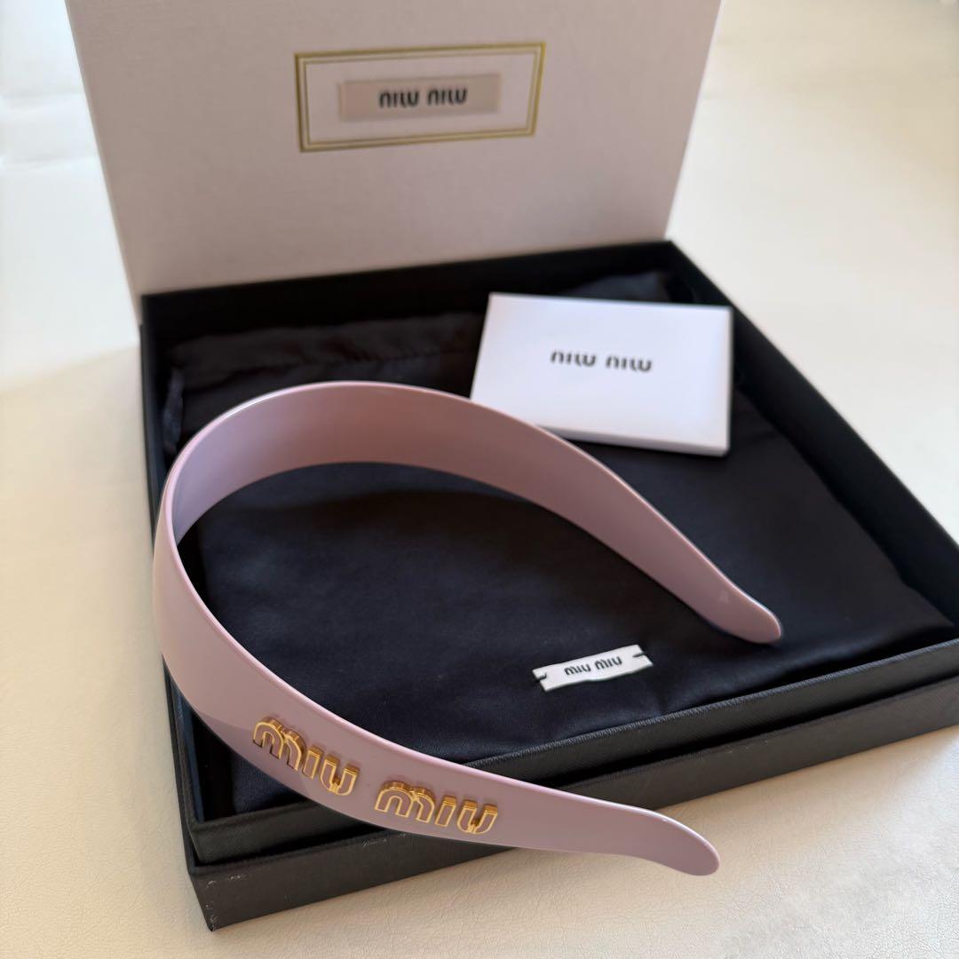 【新品未使用】完売品★MIUMIU ミュウミュウ カチューシャ ピンク 箱あり