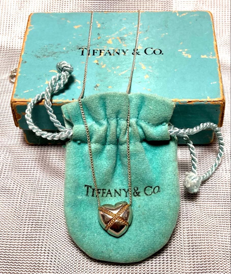 ヒ*メ様 ティファニー クロス ハートコンビ ネックレス