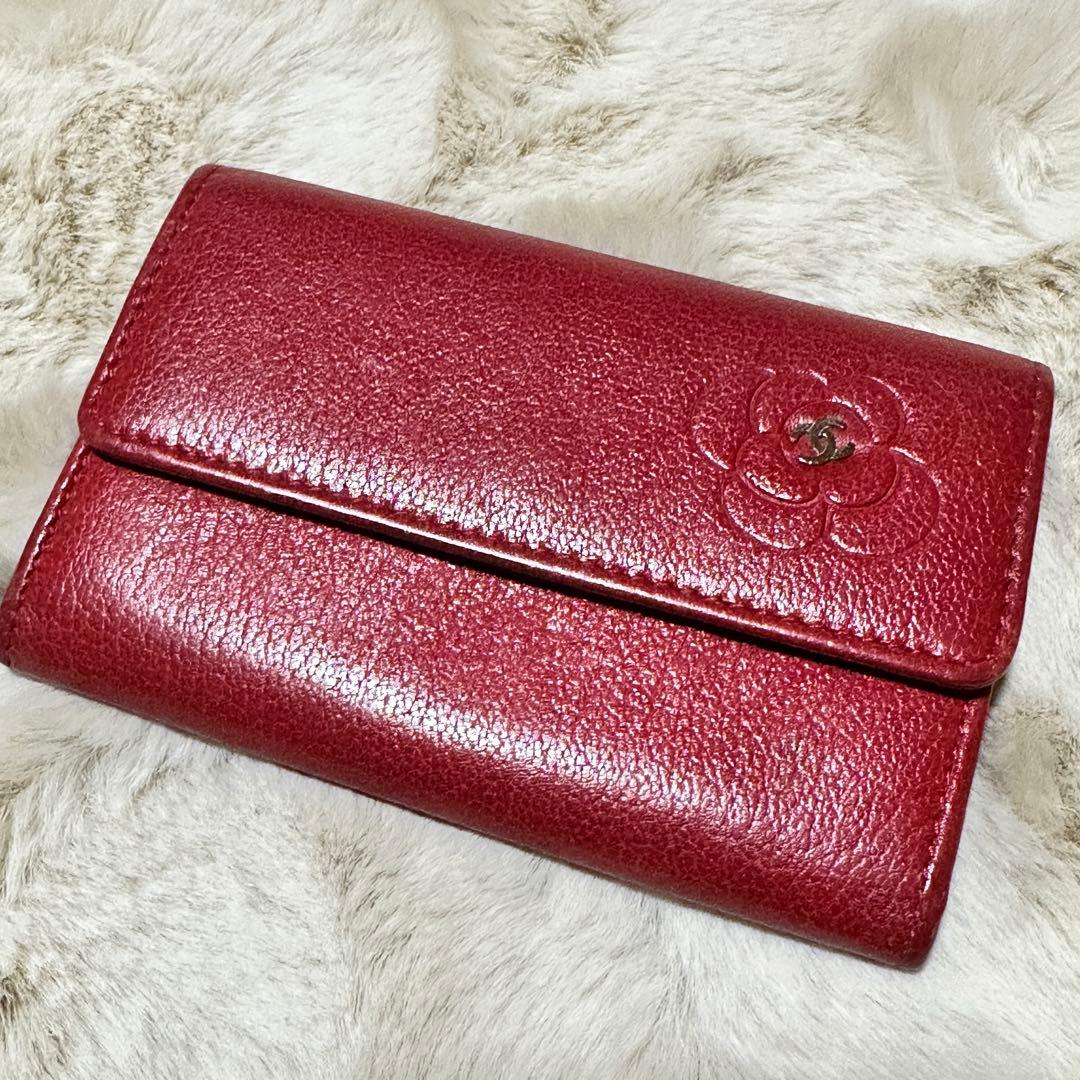CHANEL 赤 レザー ケース