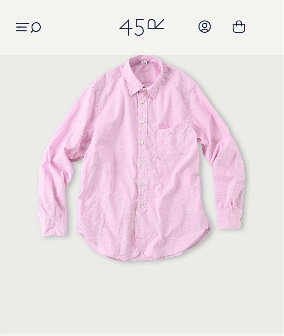 45R スーピマオーガニックバチストの908ローファーシャツ　M~L