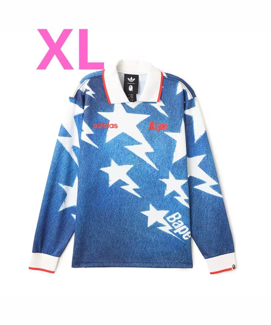 ウェア A BATHING APE adidas LS Jersey Blue XL