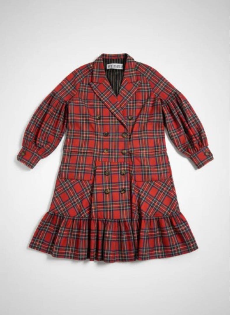HEIHEI レッドチェック ダブルブレストワンピース