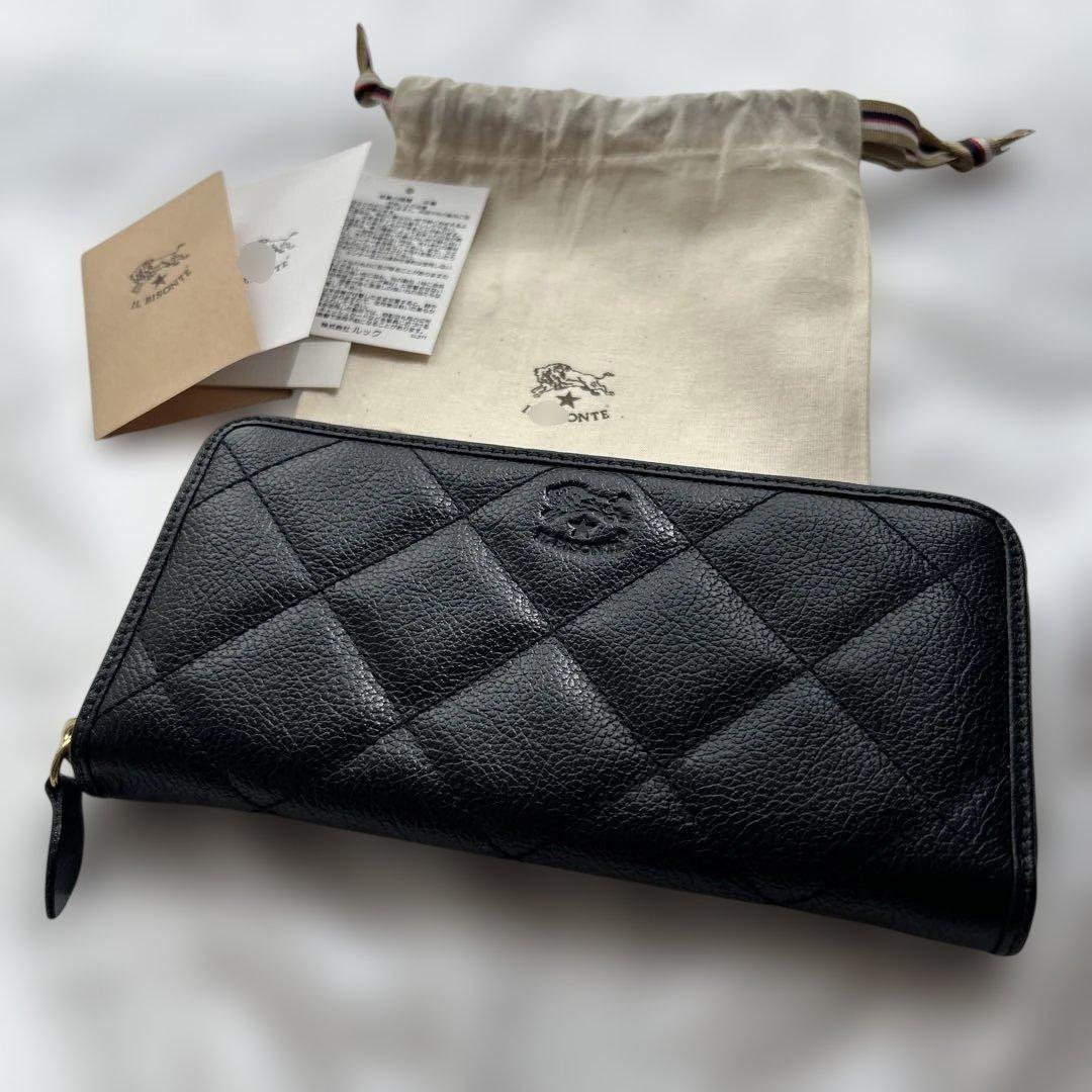イルビゾンテ　レザー　長財布　キルティング　ブラック