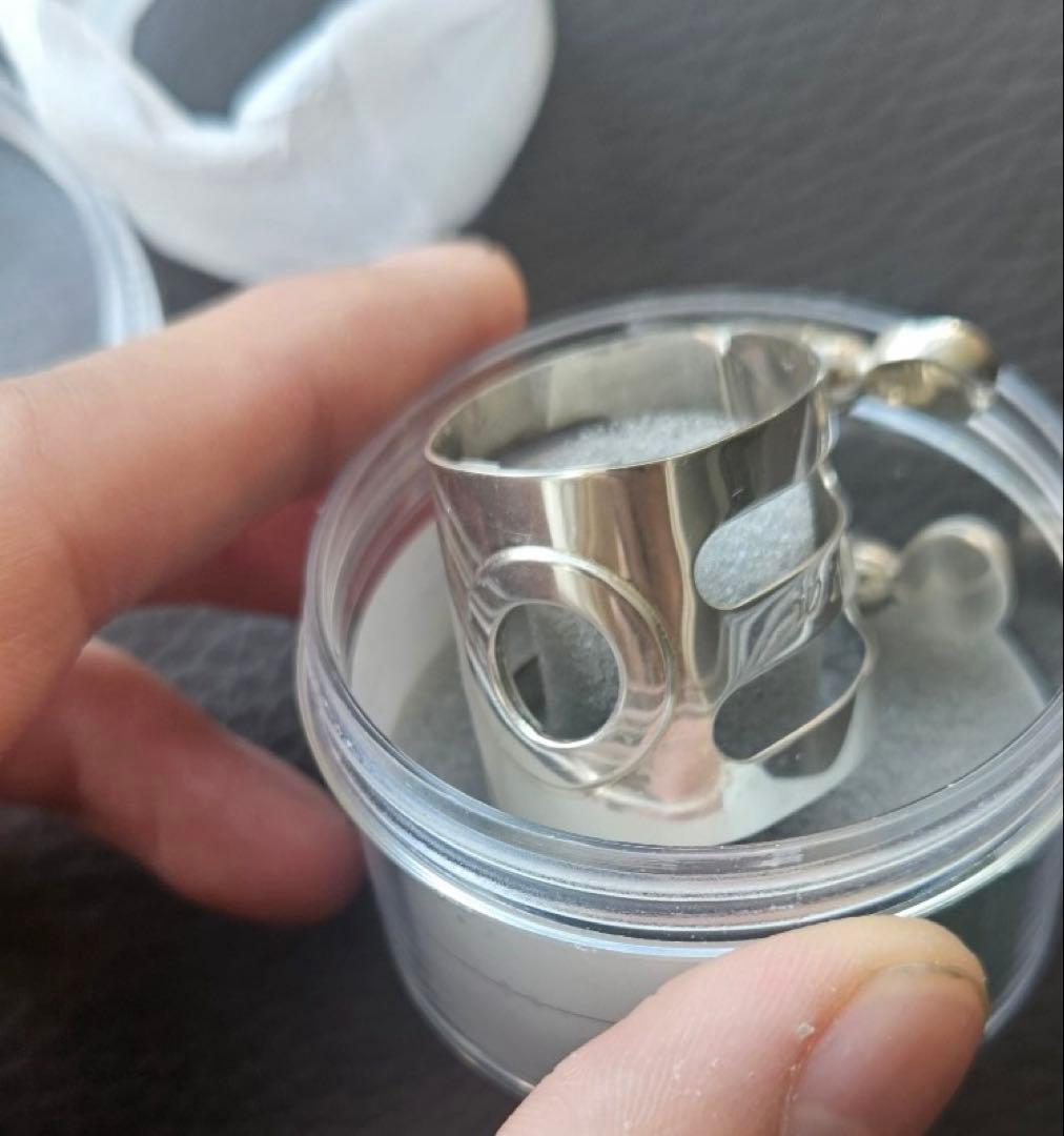 【早い者勝ち】ウッドストーンＢ♭クラリネットリガチャー 総銀　ソリッドシルバー