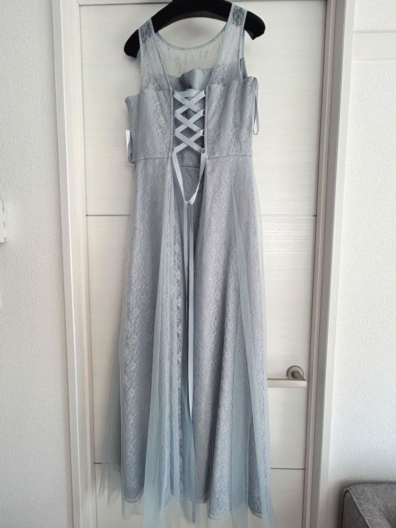 【新品・未使用】サックスブルードレス　レースアップ